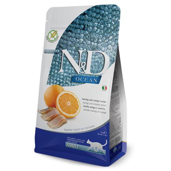 Farmina N&D Ocean Haring & Sinaasappel Kat, 1,5 kg